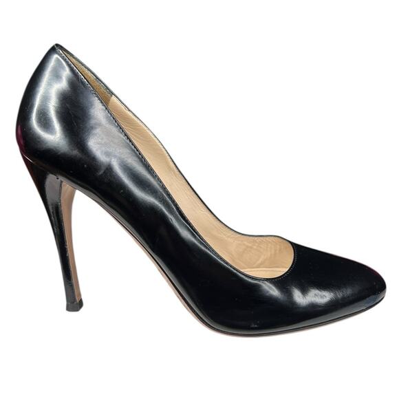 Prada Women’s Black Classic Leather Pumps Size 39.5 US 9.5 - Picture 1 of 13